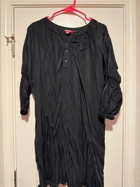 Black Smocked Sleeve Dress